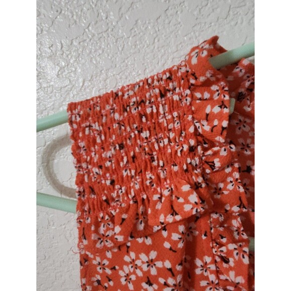 CeCe Wrap Dress Womens Extra Small XS Tie Floral Spring Ruffle Bay Coral - Picture 4 of 10